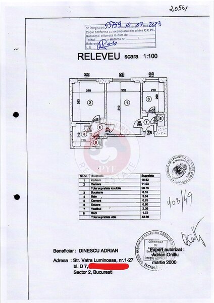 Vatra Luminoasa, apartament 2 camere, semidecomandat, 44 mp, B8922.