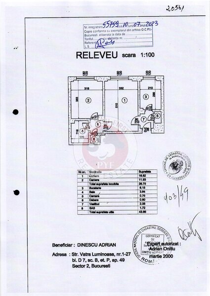 Vatra Luminoasa, apartament 2 camere, semidecomandat, 44 mp, B8922.